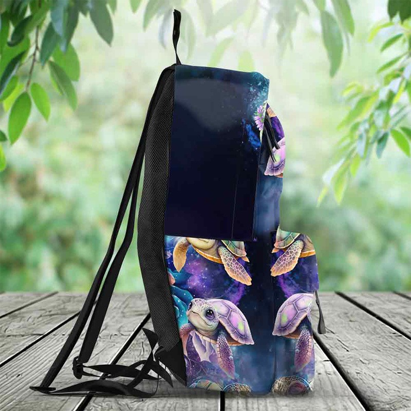 Personalized Adorable Sea Creature Design Custom Name Blue Ocean Print School Backpack