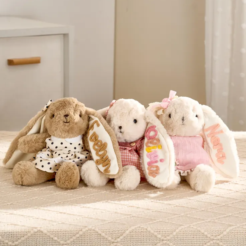 Personalized Name Easter Bunny Plushies Easter Gifts Plush Bunny with Name Easter Gift for Boys Girls