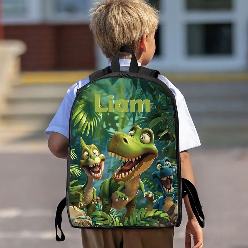 Personalized Cartoon Dinosaur Fantasy Dream Horse Backpack Lunch Bag Pencil Case Set with Name Back to School Birthday Gift for Boys Girls