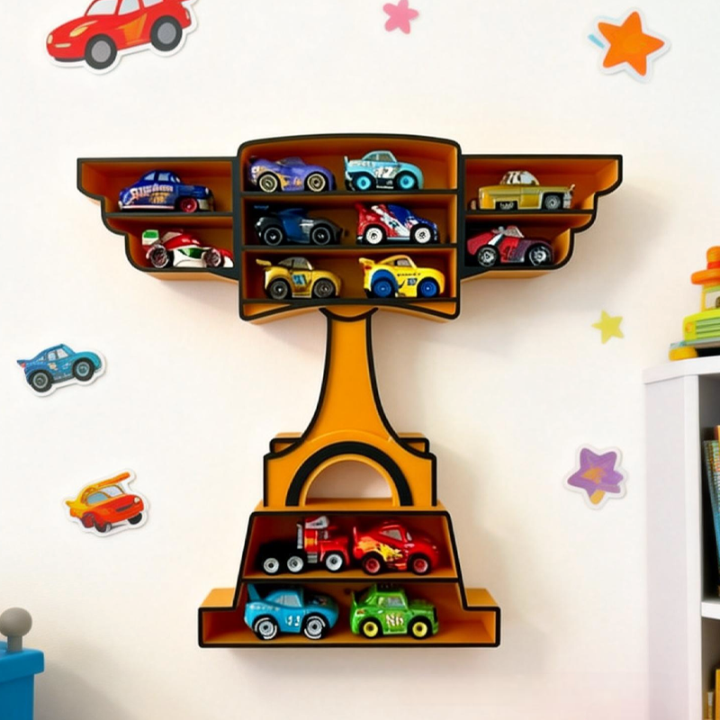 Mini Piston Cup Trophy Shelf Storage For Mini Racers Matchbox Toys Gifts for Kids and Collectors