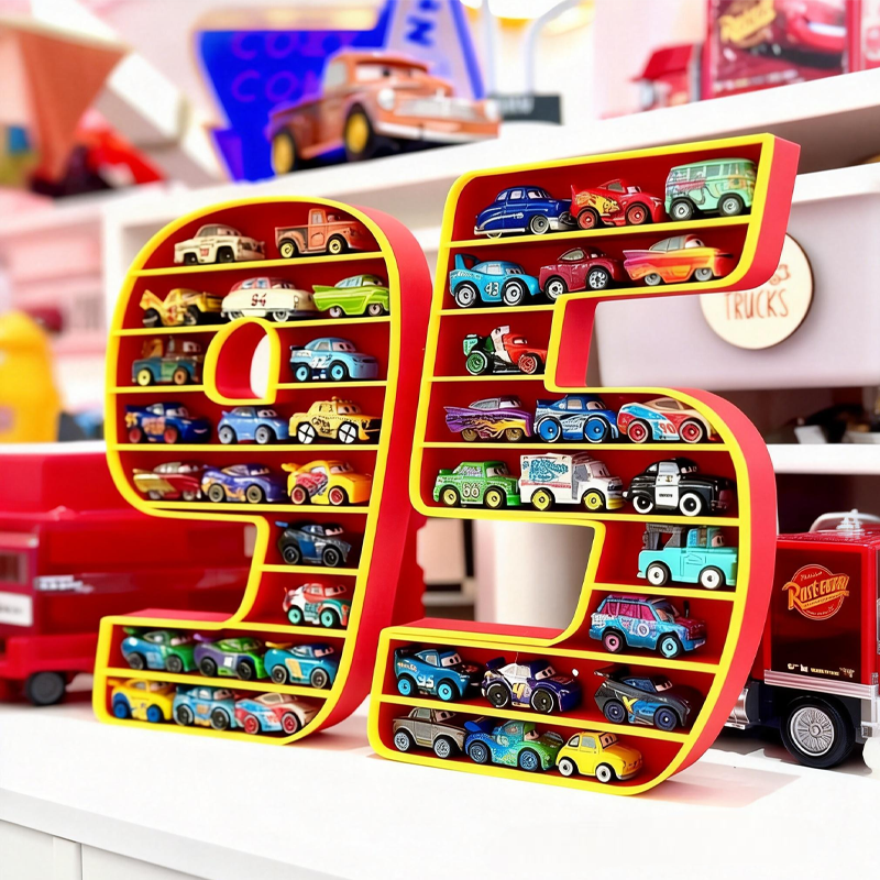 95 Cars Theme Mini Shelf Storage For Mini Racers Matchbox Toys Gifts for Kids and Collectors