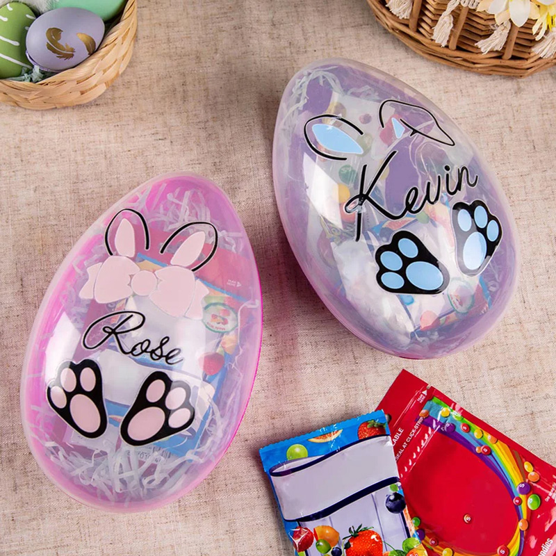 Personalized Easter Bunny Fillable Jumbo Easter Egg with Name Basket Stuffers Easter Party Gift for Kids