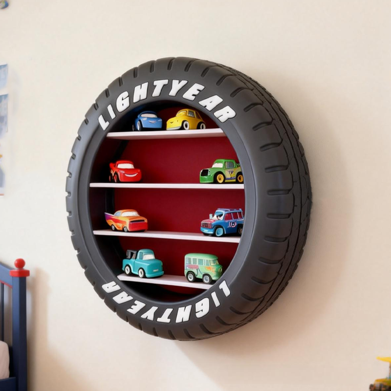 Cars Tyre Display Shelf 3D Printed Display for Hot Wheels Matchbox Toys Gifts for Kids and Collectors