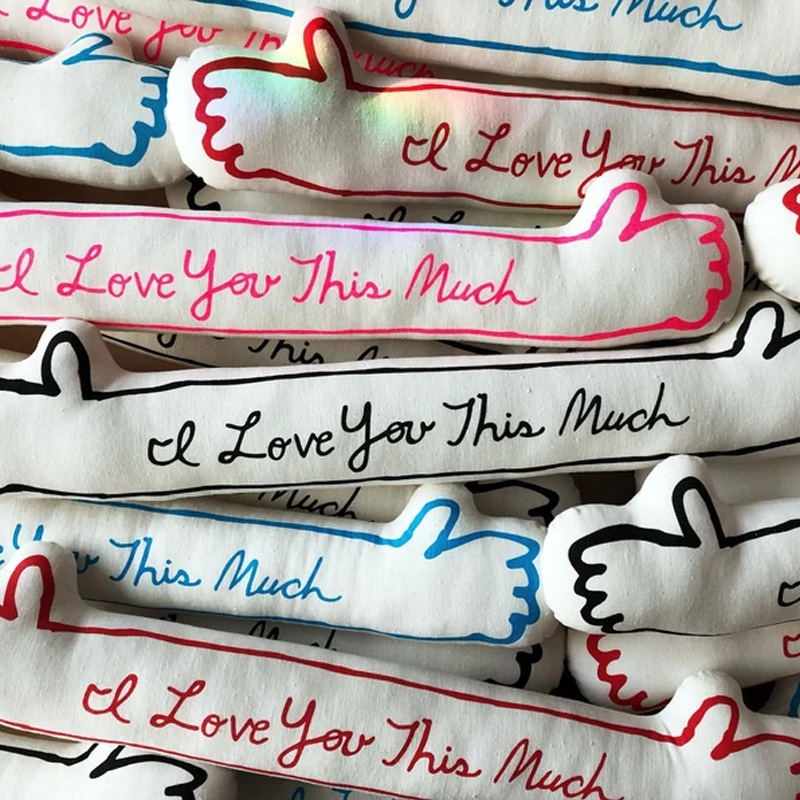 Personalized I Love You This Much Long Arms Hug Custom Name Soft Decorative 3D Print Pillow