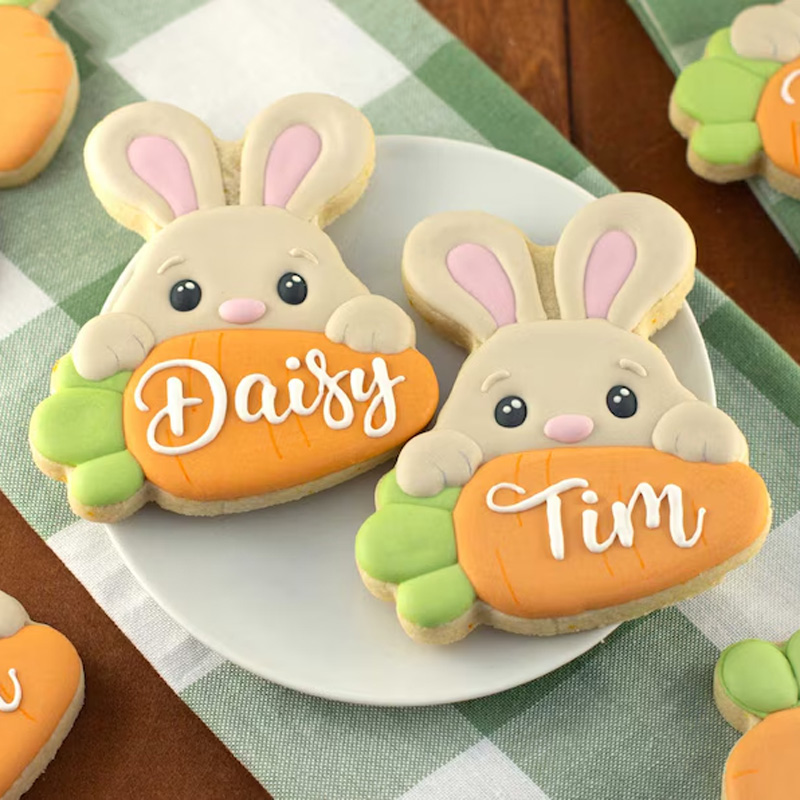 Adorable Bunny With Carrot Kids Easter Celebration Cookie Cutter