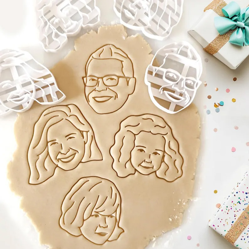 Personalized Cute Child Face Shape Custom Name Family Celebration Baking Tool Cookie Cutter