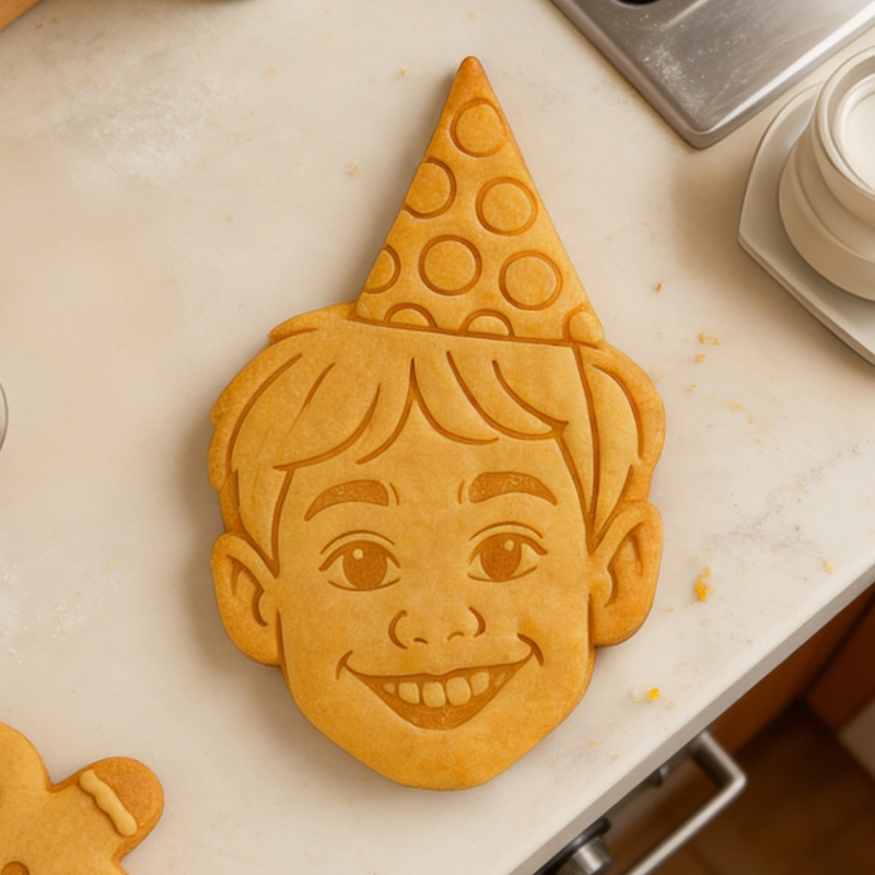 Personalized Birthday Portrait Face Custom Name Celebration Unique Keepsake Cookie Cutter