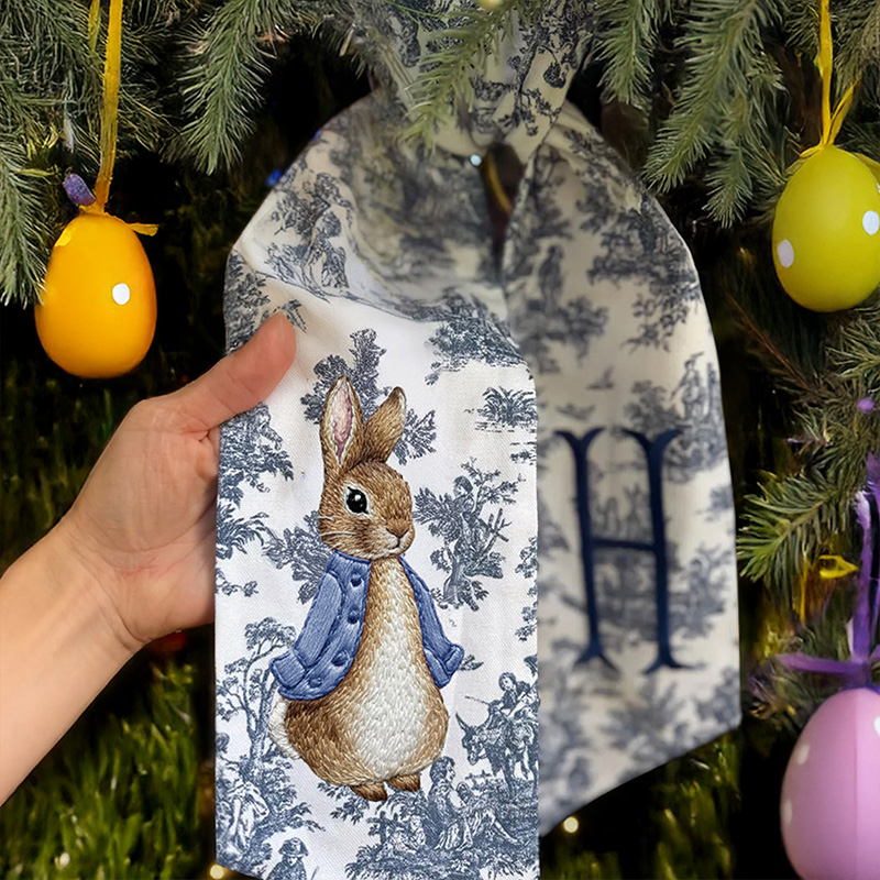 Personalized Monogram Bunny Rabbit Easter Wreath Belt Gift for Kid