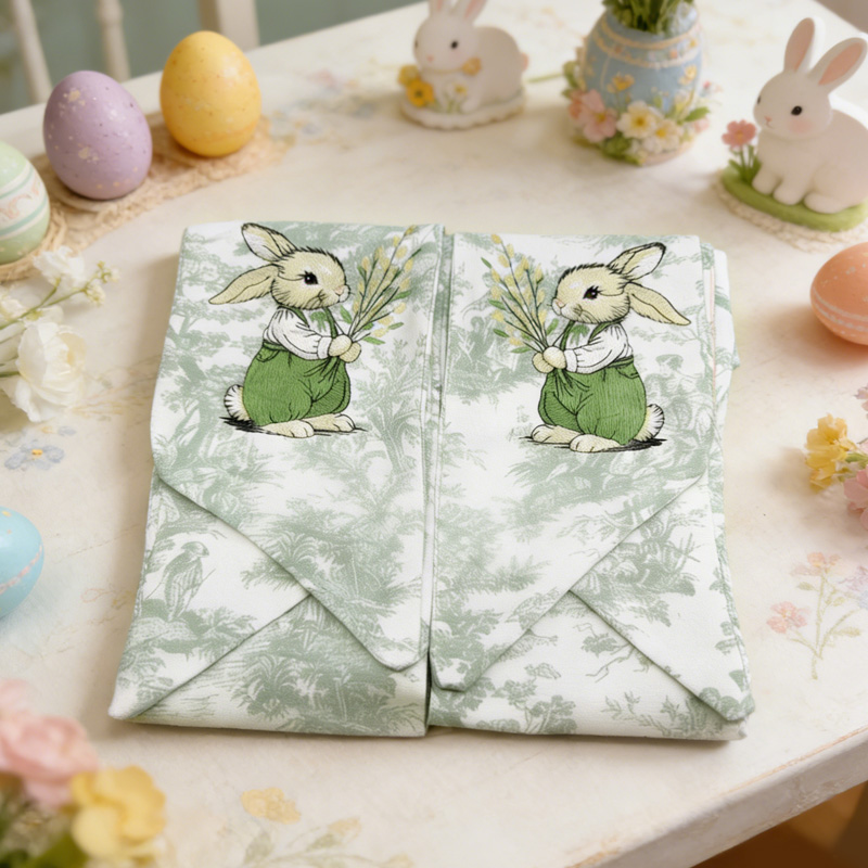 Personalized Bunny Initial Custom Embroidery Spring Home Door Decoration Wreath Sash