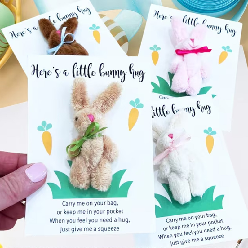 Easter Basket Stuffers for Boys and Girls Cuddly Bunny Pocket Hug Gift for Kids 