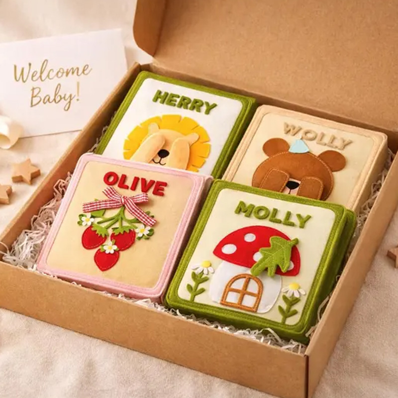 Personalized Forest and Animal Design Custom Name Educational Sensory Busy Play Gift Handmade Felt Quiet Book