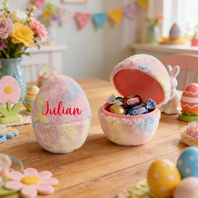 Personalized Cute Pastel Theme Custom Name Handcrafted Holiday Decoration For Children Easter Egg
