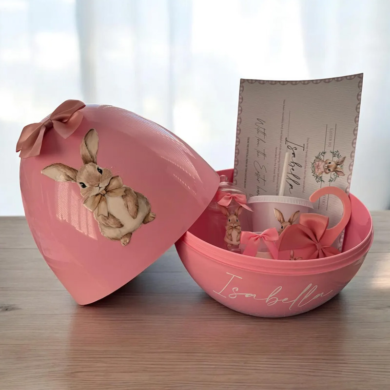 Personalized Bunny Theme Custom Name Handcrafted Decorative Gift For Children Easter Egg