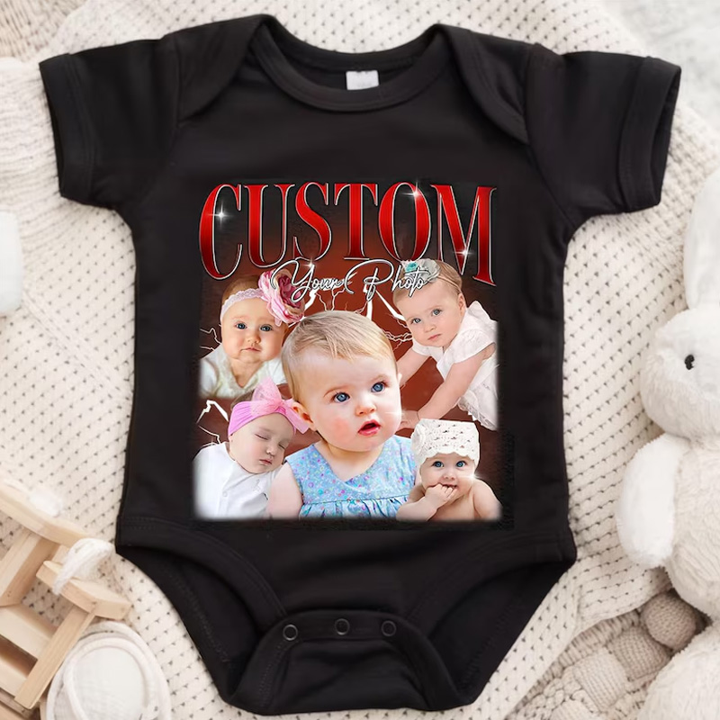 Personalized Photo Print Theme Custom Name Funny Family Picture Unique Gift Outfit Baby Bodysuit