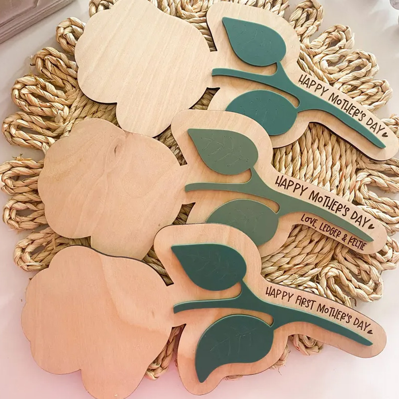 Personalized Cute Kids Craft Gift for Mom Custom Keepsake Home Art Project Display DIY Flower Handprint Sign Mother's Day Gift