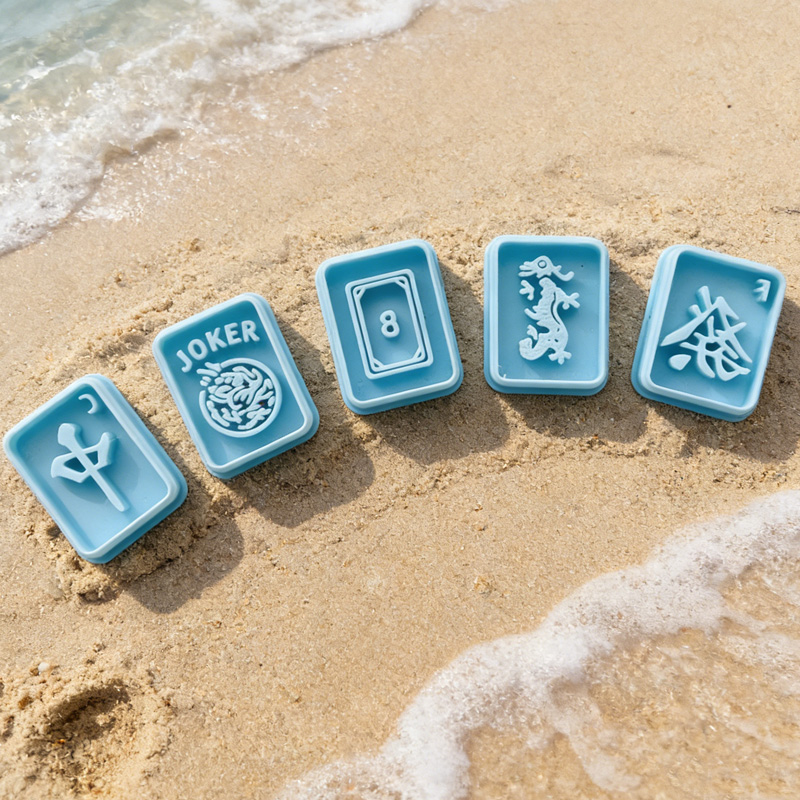 Personalized Mahjong Beach Toy Creative Outdoor Family Fun Gift Educational Playset Sand Mold