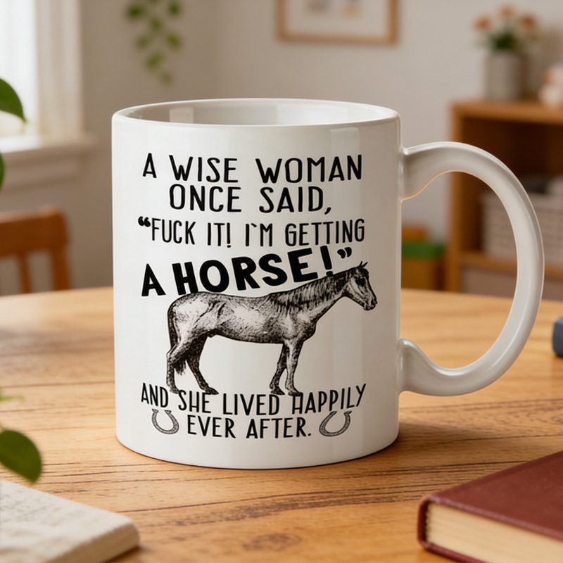 Funny Horse Lover Quote Gift For Equestrian Women Rider Coffee Cup Farm Stable Present Mug
