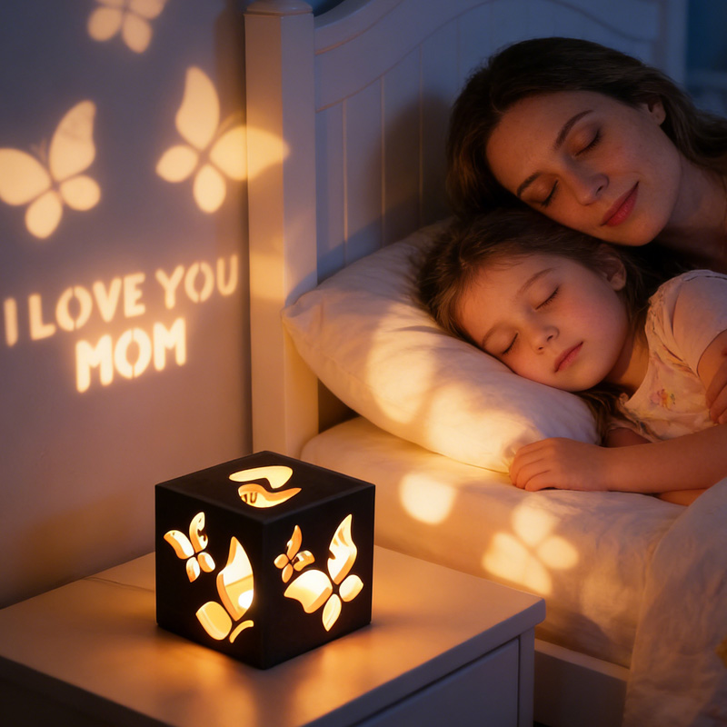 Personalized I Love You Mom Shadow Light Gift For Mothers Day Romantic Butterfly Cutout Home Decor Unique Lantern Centerpiece