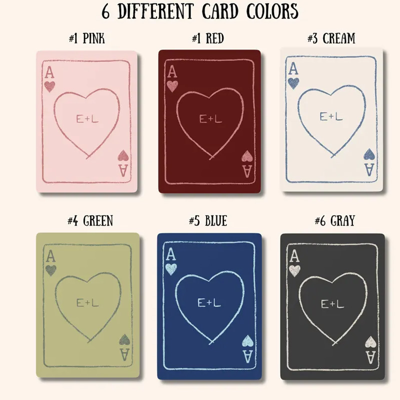 Personalized Custom Heart Message Gift For Couples Gamers Unique Poker Deck Anniversary Present Playing Cards
