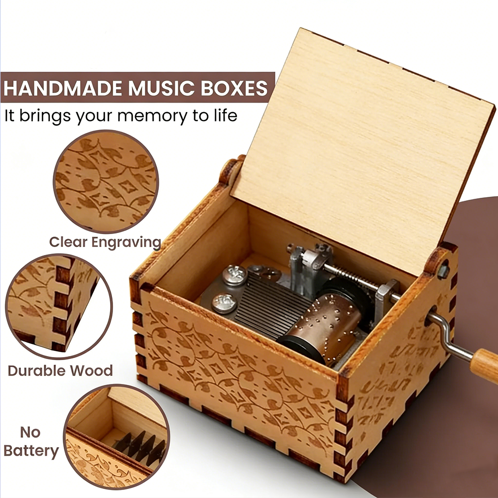 Custom Song Music Box with Photo, Personalized Wooden Music Boxes, Family Gift for Couple, Wedding Song Gift 