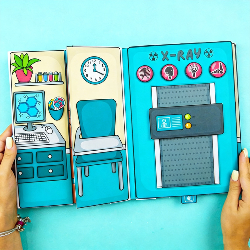 Creative Kids Hospital Doctor Nurse Role Play Educational Learning Toy Book Paper Play Set