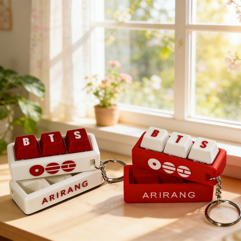 Kpop Keychain Creative Stress Relief Toy Fun Gift for Fans Unique Gadget K-pop Inspired Arirang Keyboard Fidget Clicker