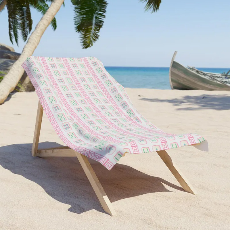 Colorful Pattern Soft Absorbent Quick Dry Fun Summer Essential Unique Gift for Game Lovers Mahjong Beach Towel