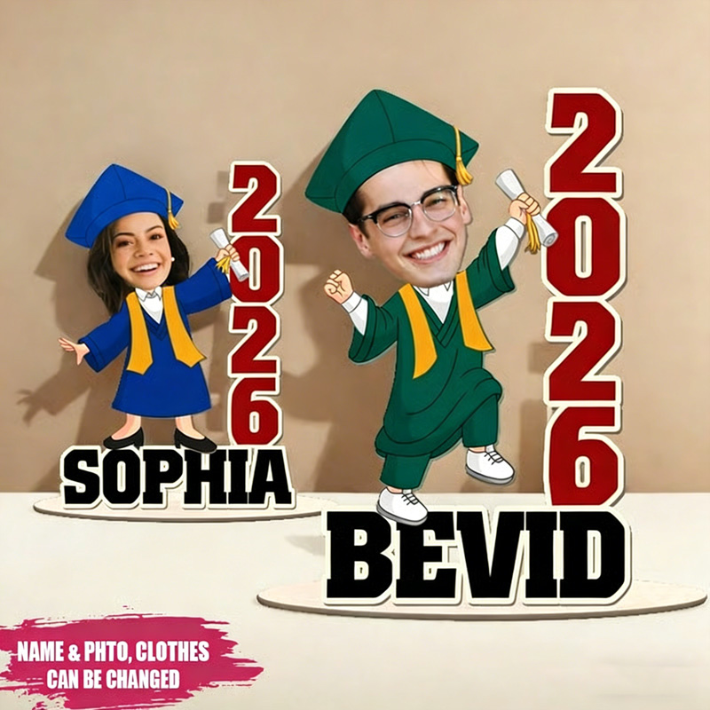 Personalized Graduation Gift Custom Graduate Photo Keepsake Class of 2026 Celebration Wooden Table Decoration