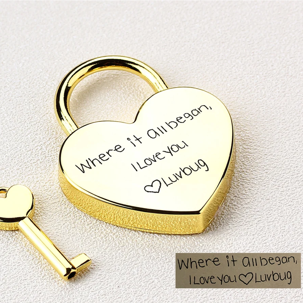 Personalized Engraved Heart Shaped Padlock Personalized Couple Love Lock With Key For Anniversary Valentines Day Wedding Gifts