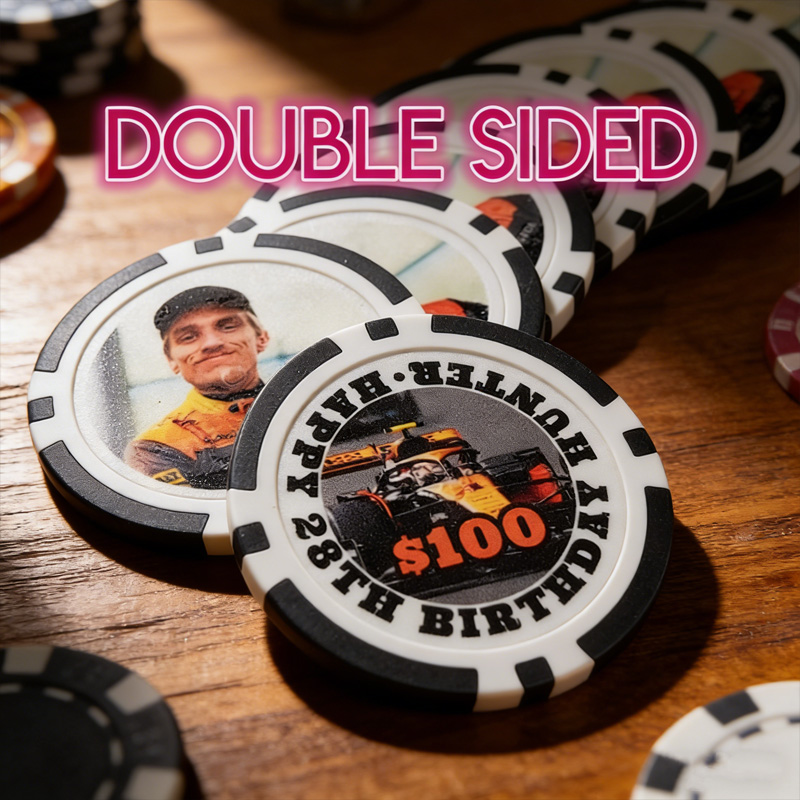 Personalized Photo Text Casino Style Clay Composite Party Favors Gifts for Events Custom Printed Poker Chips