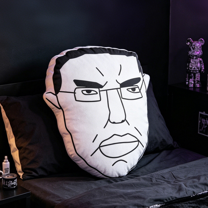 Humor Angry Face Meme Pillow Chudjak Wojak Expression Cushion Soft Plush Throw Chud Pillow Home Decor Gift