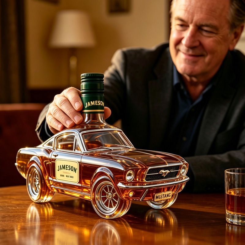 Personalized Classic Muscle Car Shape Sleek Racing Style Collector Gift for Whiskey Lovers Bold Masculine Decanter