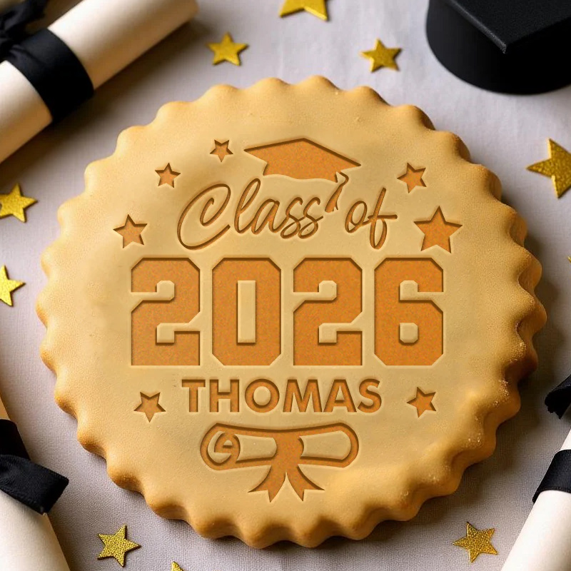 Graduation Class of 2026 Personalized Name Star Cap Diploma Celebration Baking Gift Cookie Cutter