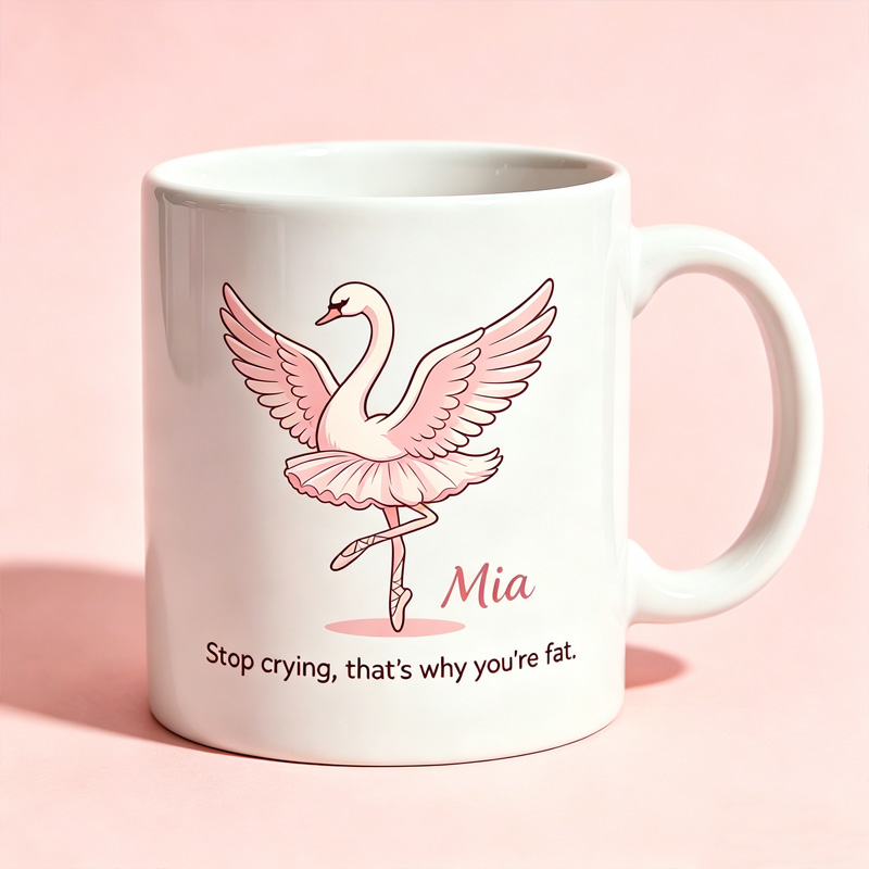 Funny Animal Ballerina Mug Custom Name Personalized Coffee Cup Cute Animal Dance Theme Gift For Her Him