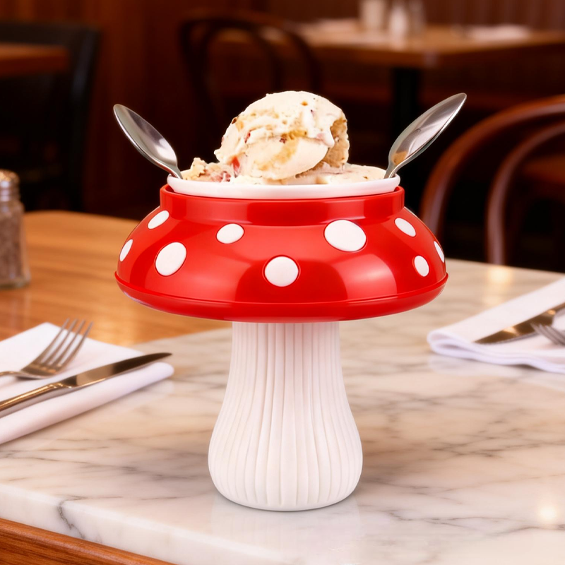 Cartoon Colorful Mushrooms Ice Cream Pint Holder 3D Printed Cozy with Spoon Slot Birthday Gifts for Kids