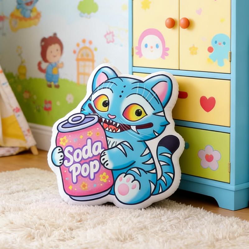 Personalized Cute Tiger Soda Pop Pillow Birthday Gift for Boys Girls Funs Gifts