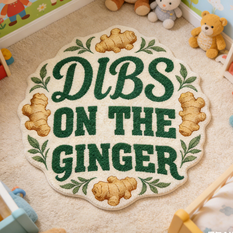 Dibs On The Ginger Funny Green Leaf Irish St Patricks Day Custom Name Cozy Playroom Decor Carpet Rug for Family