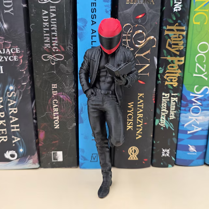 Reading Biker Customizable Helmet Color Decoration for Bookshelf