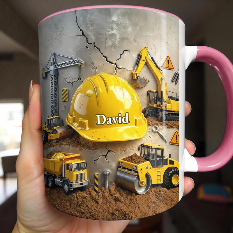 Personalized Construction Trucks Excavator Crane Hard Hat Builder Them