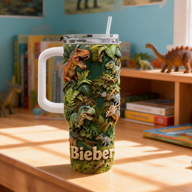 Personalized Dinosaur Tumbler with Custom Name Accents for a Unique and Cherished Gift Experience 40oz Tumbler
