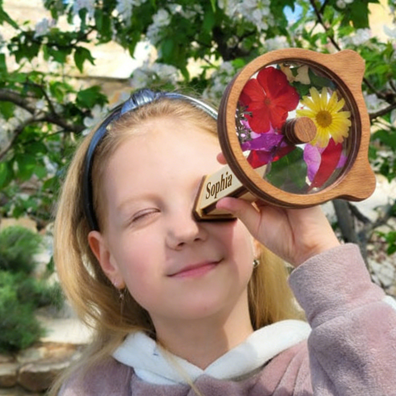 Personalized DIY Wooden Kaleidoscope for Kids Custom Name Creative Exploration  and Imaginative Fun