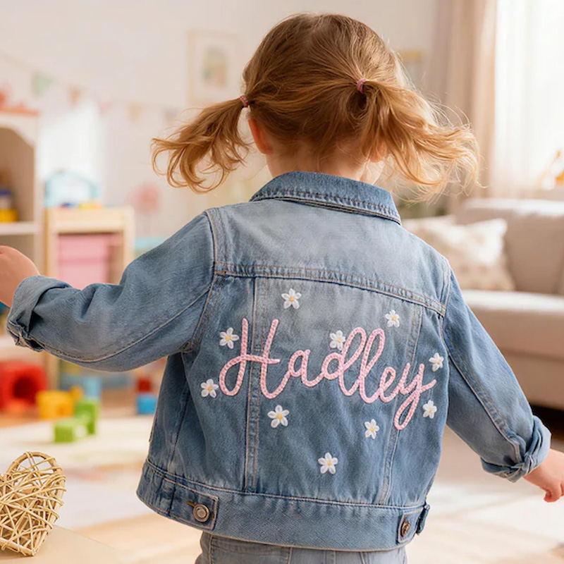 Personalized Star Embroidered Custom Name Glitter Sparkle Cute Playful