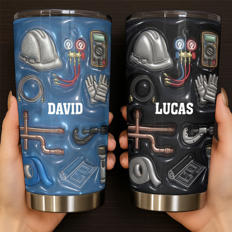Personalized 2D Flat Construction Theme Tumbler Birthday Gift for Kids