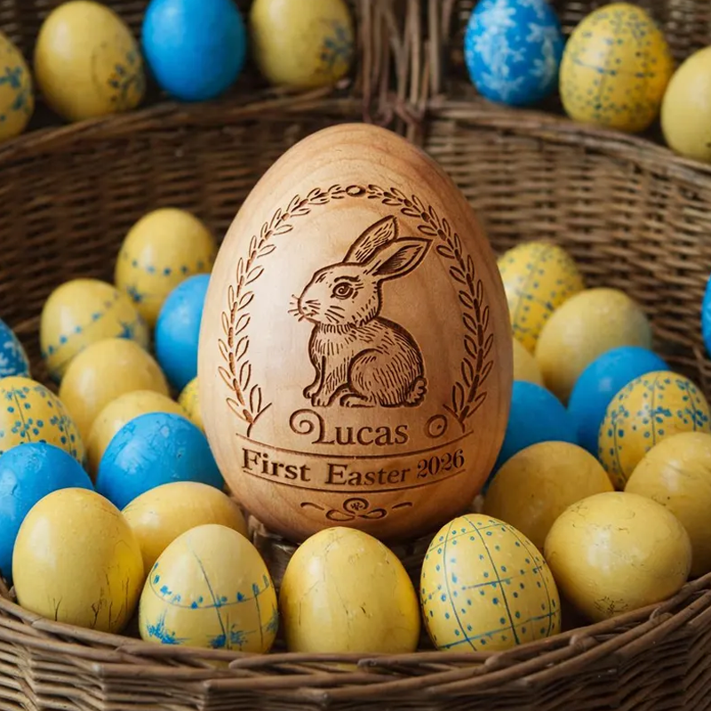 Personalized Wooden Easter Egg Shakers Custom Egg Cups Engraved Egg Shaker Kids Easter Gifts Baby First Easter