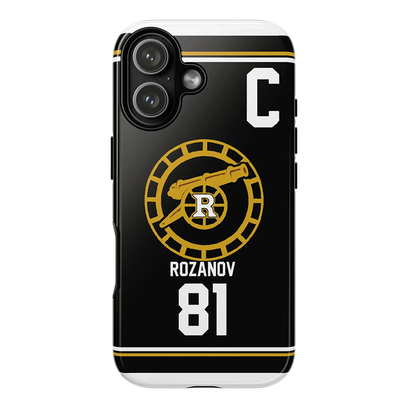 Personalized HR Theme Ice Hockey Black and Gold Jersey Phone Case for Ice Hockey Fans