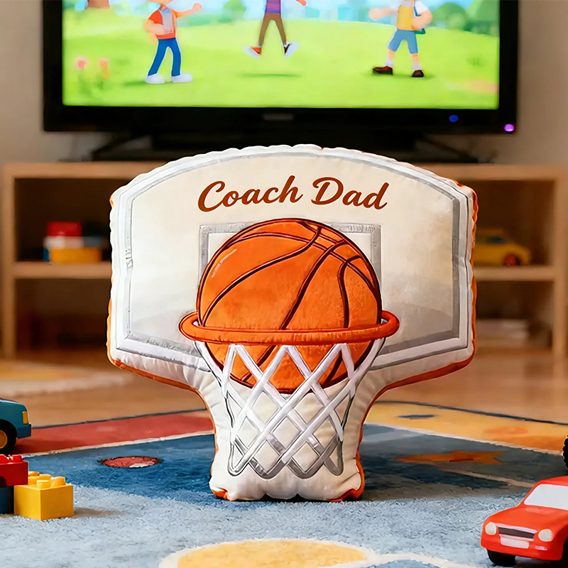Personalized Graphic3DPrint Basketball Hoop Pillow with Custom Text for Basketball Lovers