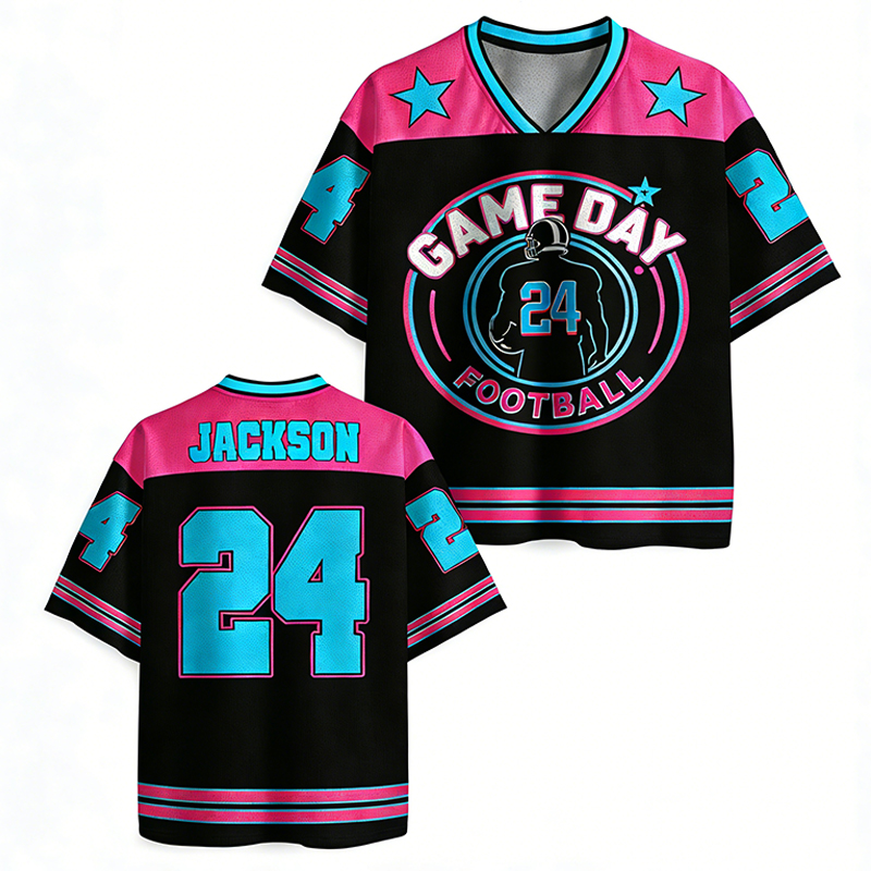 Personalized Game Day Football Mesh Jersey with Custom Name and Number for Sports Fans