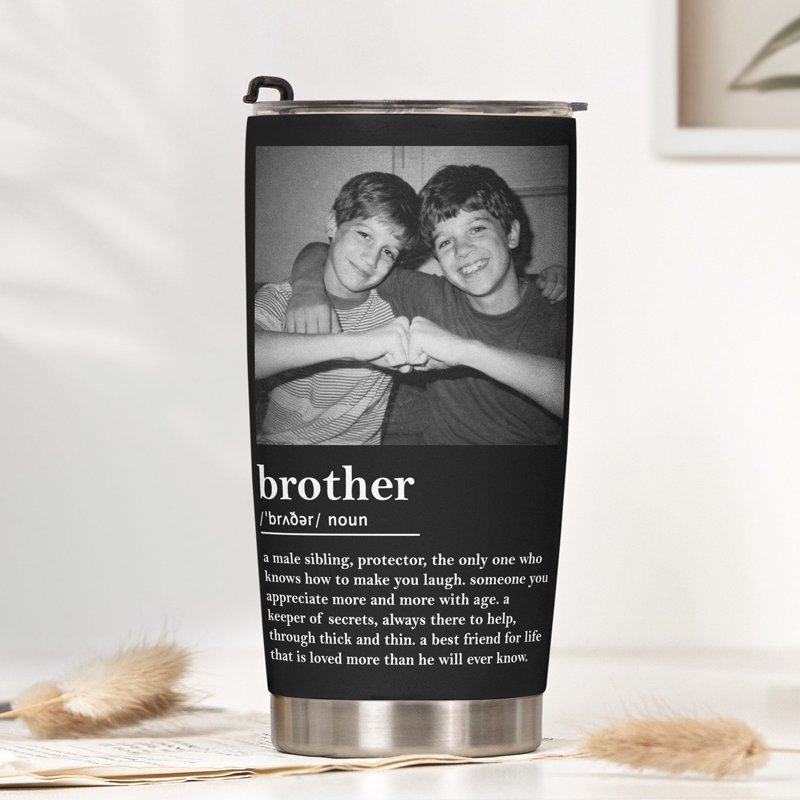 Personalized Vintage Photo Forever Brothers Photo Tumbler Cup Brother Gifts