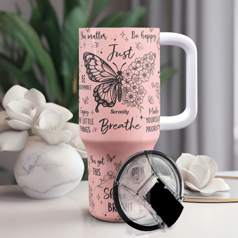 Personalized 40oz Tumbler with Straw Make Your Own Affirmation Tumbler