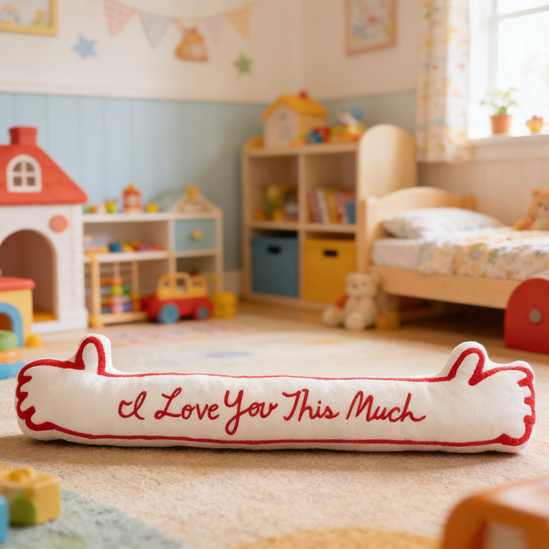 Personalized I Love You This Much Long Arms Hug Custom Name Soft Decorative 3D Print Pillow